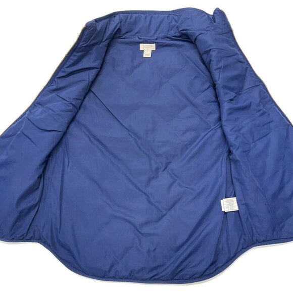 J Crew Quilted Puffer Vest Womens Small Blue Zip - Picture 2 of 5